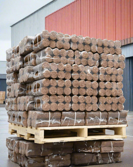 Palette de briquettes de bois de tremble avec 78 paquets