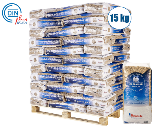 Palette de granulés de bois pellets de bob 66 sacs de 15kg